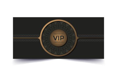 Süs dokusunda lüks, koyu renk VIP kartı.