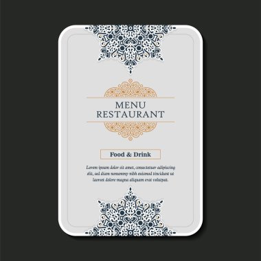 Renkli mandala desenli restoran menüsü