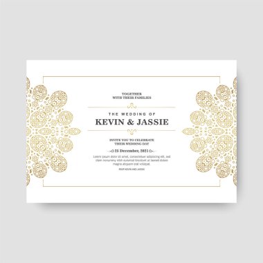 Zarif düğün davetiyesi şablonu tasarımı