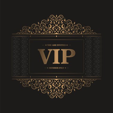 Süs dokusunda lüks, koyu renk VIP kartı.
