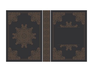 Süslü kitap kapağı tasarım şablonu