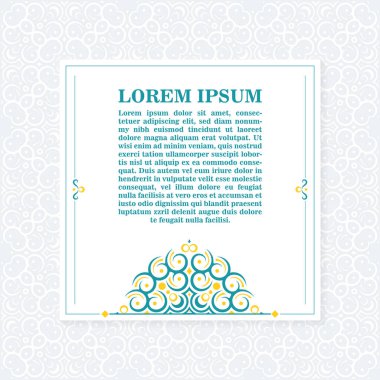 Renkli kaligrafi kare süsleme sınır çizgisi