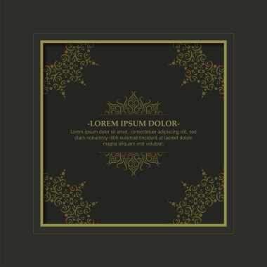 Koyu kaligrafik kare çerçeve çizgileri