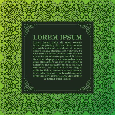 Green calligraphy ornament frame line design