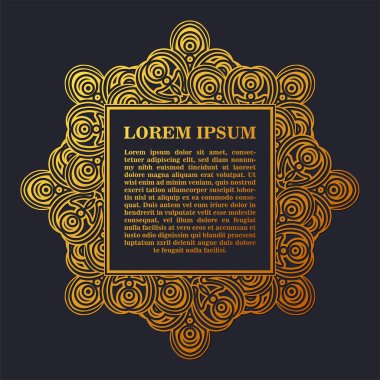 Lüks kaligrafi kare çerçeve çizgisi