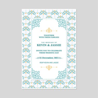 gradyan retro düğün davetiye şablonu