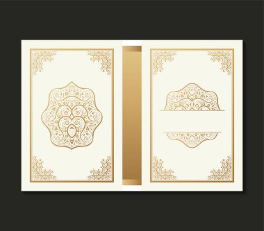 Süslü kitap kapağı tasarım şablonu