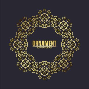 Lüks Altın yuvarlak çiçek çerçevesi tasarımı