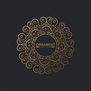 Lükslü koyu sarı yuvarlak çiçekli çerçeve tasarımı