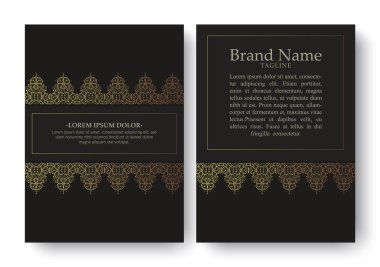 Altın rengi zarif desen motifinin kapağı