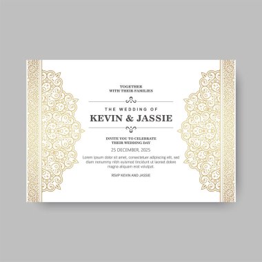Zarif düğün davetiyesi şablonu tasarımı