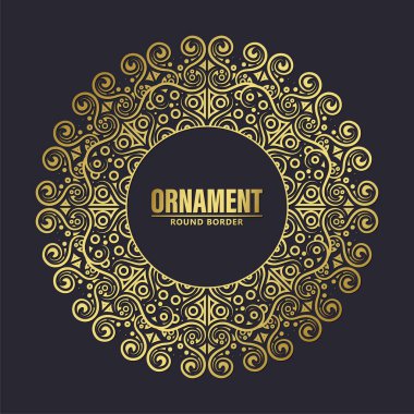 Lüks Altın yuvarlak çiçek çerçevesi tasarımı