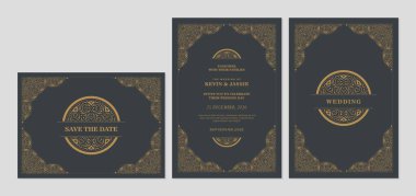 Klasik klasik düğün davetiyesi.