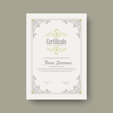 Başarı ödülü şablonunun klasik sertifikası