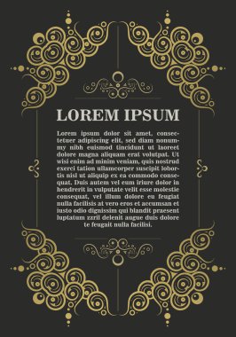 Lüks kaligrafi kare çerçeve çizgisi