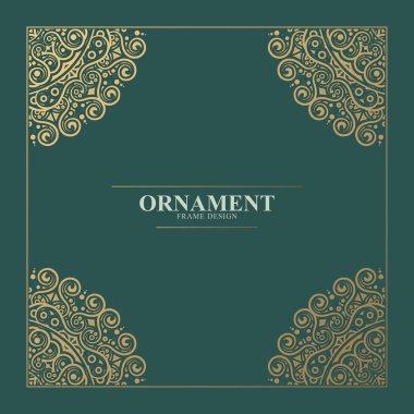 Zarif altın dekoratif çerçeve tasarımı arka planı