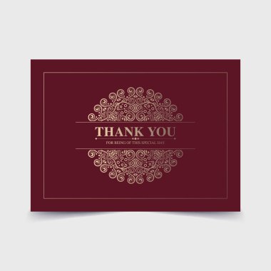 Klasik kırmızı teşekkür kartı tasarımı