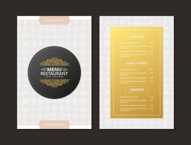 Doku desenli şık restoran menüsü