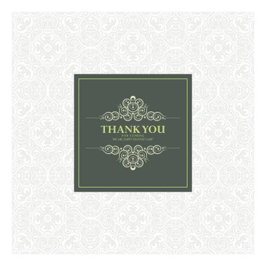 Dekoratif desenli zarif bir teşekkür kartı tasarımı