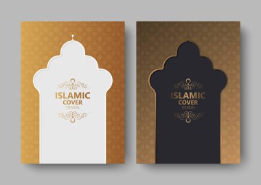 Zarif Geometrik Desenli İslami Kitap Kapağı Şablonu Tasarımı