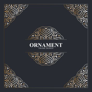 Zarif altın dekoratif çerçeve tasarımı arka planı