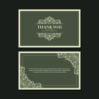 Zarif bir teşekkür kartı tasarımı, çeşitli durumlar için mükemmel.