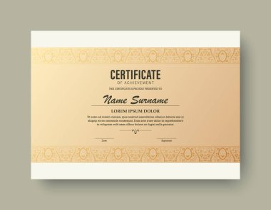 Dekoratif Altın Vintage Başarı Sertifikası Tasarım Şablon Sanatı
