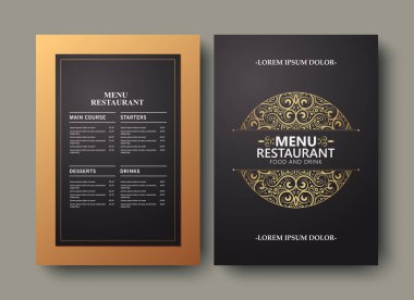 Süslü lüks restoran menüsü