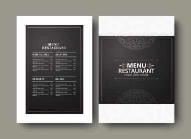 Süslü lüks restoran menüsü