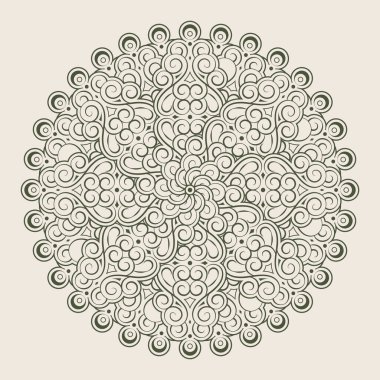 Beyaz Arkaplanda Yeşil Mandala Tasarımı