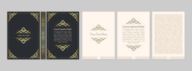 Lüks altın süslemeli kitap kapağı tasarımı