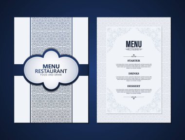 Geometrik Desen Restoran Menü Şablonu Yiyecek ve İçecek Tasarımı