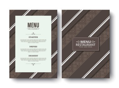 Kahverengi Desenli Restoran Menüsü Tasarım Şablonu