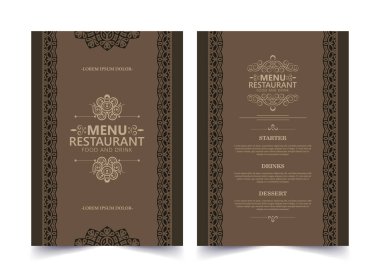 Gıda ve içecek için Dekoratif Restoran Menüsü Tasarım Şablonu