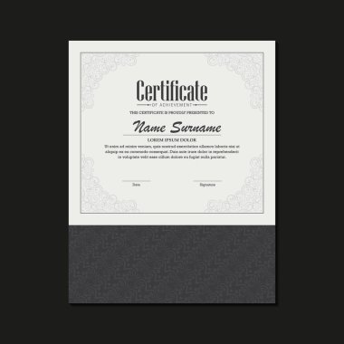 Başarı ödülü şablonunun klasik sertifikası