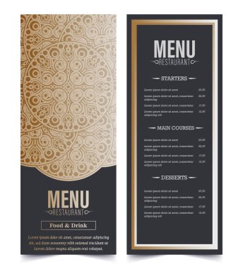 Çiçek süslemeli Restoran Menüsü Tasarım Şablonu