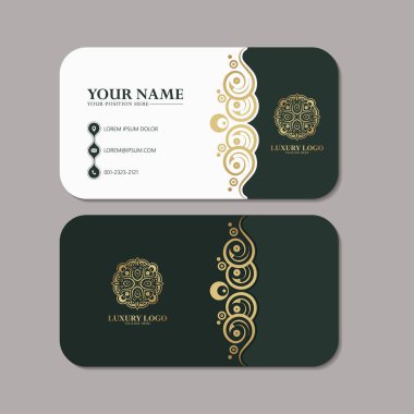 Altın Aksanlı Zarif Süslü İş Kartı Tasarımı