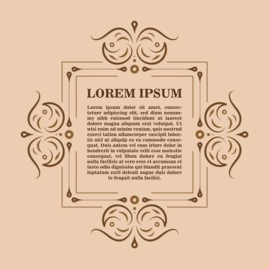 Zarif Dekoratif Çerçeve Flourish Sınır Vintage Kaligrafi Süsleme Sanatı