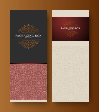 Süslü Dekorasyon ve Çiçek desenli Zarif Lüks Kutu Paket Tasarımı