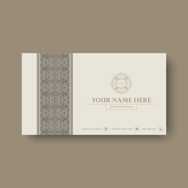 Mandala ve Kusursuz Desenli Aksanlı Zarif Süslü İş Kartı