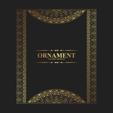 Zarif Altın Süsleme Dekoratif Sınır Kartı Davetiyesi Tasarımı