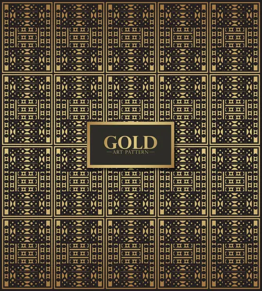 Zarif Altın Geometrik Sanat Deko Biçimli Kusursuz Tekrarlanabilir Desen Arkaplanı