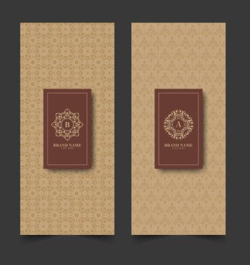 Markalaşma için Kusursuz Desenli Arkaplanlı Zarif Süslü Monogram Logo Tasarımı