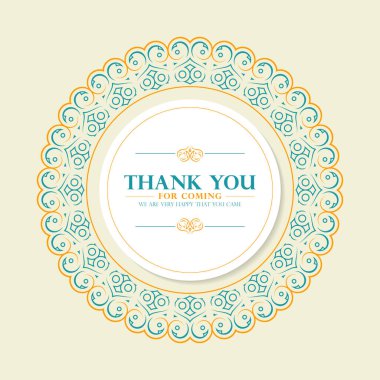 Dekoratif Süslü Çember Çerçevesi Tebrik Kartı Şablonu Tasarımı