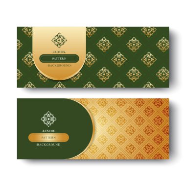 Ornate Luxury Style Card Pattern with Golden Details for Invitation
