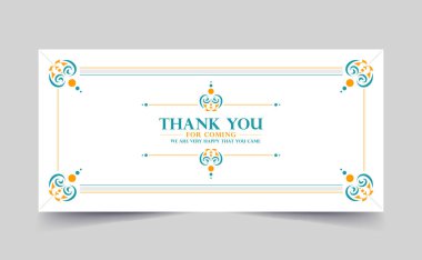 Elegant Decorative Ornamental Frame with Thank You Message Template Design