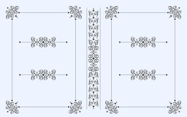 Ornate Decorative Frame Border Element with Flourishes and Swirls Illustration