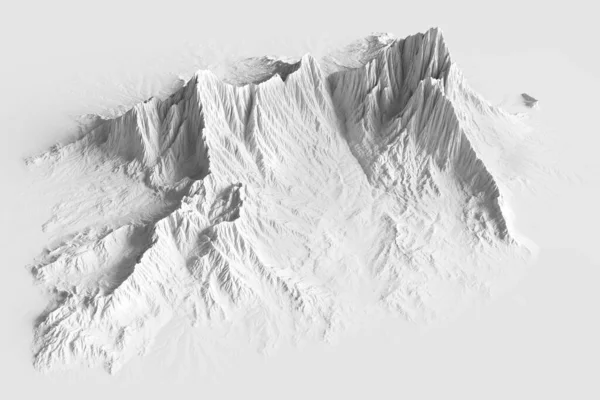 Rendering Aerial Landscape Mountain — Stock Photo, Image
