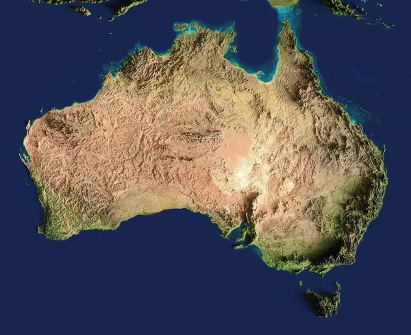 Illustratie Van Een Zeer Gedetailleerde Kaart Van Australië Elementen Van — Stockfoto