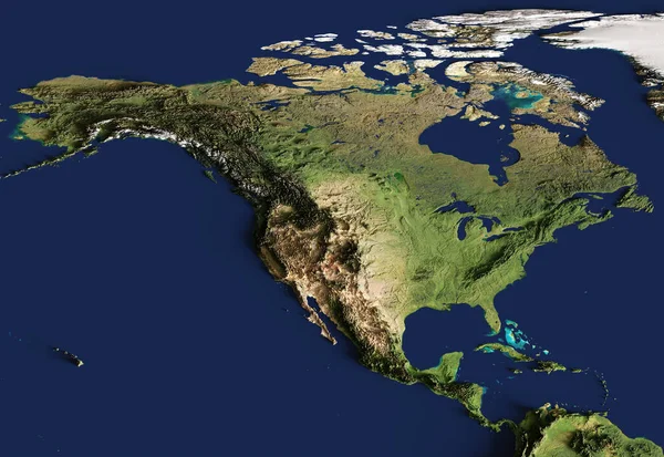 Ilustrasi Peta Yang Sangat Rinci Dari Amerika Utara Elemen Gambar — Stok Foto